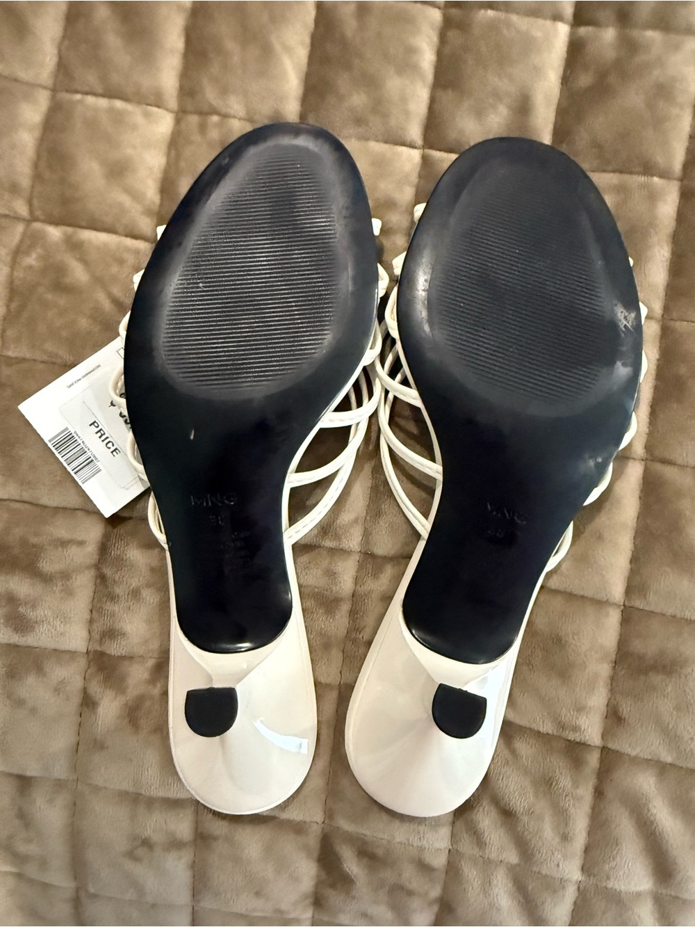 Mango strappy heeled mule in white - Picture 6 of 6
